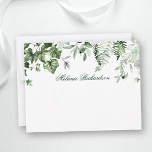 Modern Elegant Botanical Ivy Greenery Personalised Card