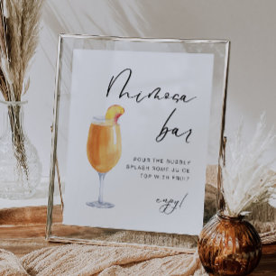 Modern Elegant   Bridal Mimosa Bar Sign