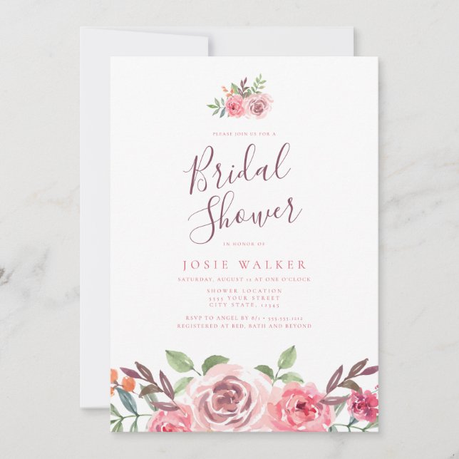 Modern, Elegant Bridal Shower Invitation (Front)