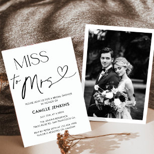 Modern Elegant Bridal Shower Photo Invitation