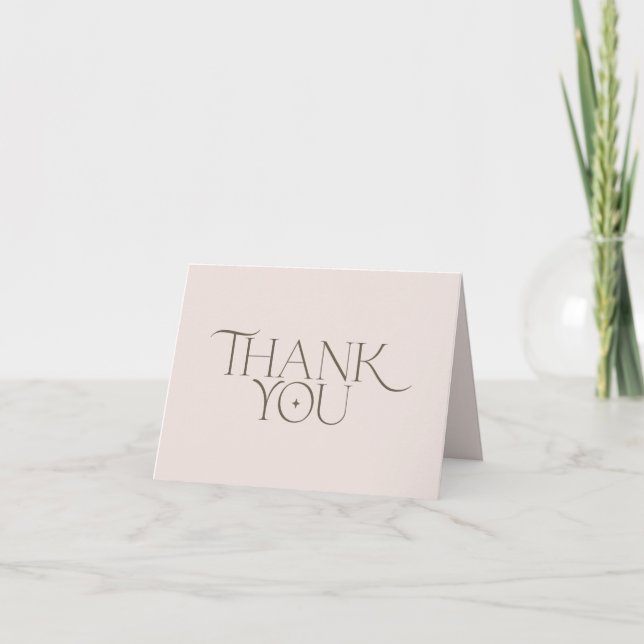 Modern, Elegant bridal thank you greeting Card (Front)