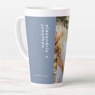 Modern Elegant Bride and Groom Photo Latte Mug