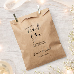 Modern elegant bride and groom Thank You wedding Favour Bags
