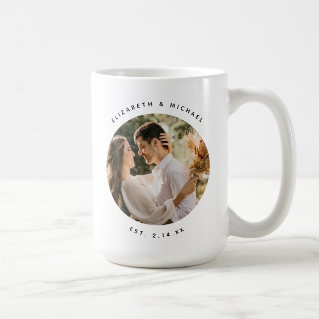 Modern Elegant Bride and Groom Wedding Photo Coffee Mug (Right)