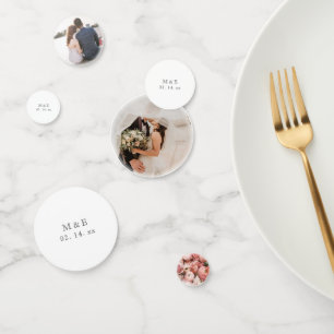 Modern Elegant Bride and Groom Wedding Photo Confetti