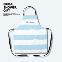 Modern Elegant Bride Blue Stripe Bridal Shower