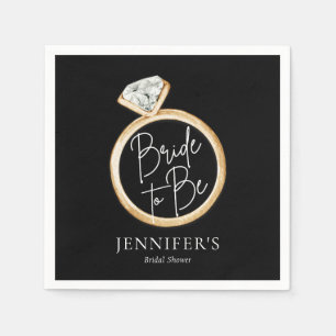 Modern Elegant Bride To Be Bridal Shower Napkin