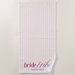 Modern Elegant Bride Tribe Script Typography  Beach Towel