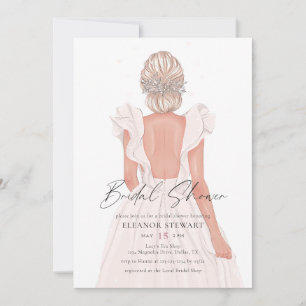 Modern Elegant Bride Wedding Gown Bridal Shower Invitation