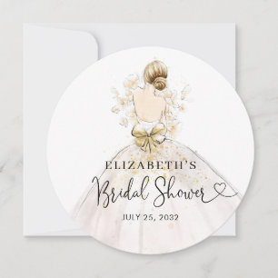 Modern Elegant Bride Wedding Gown Bridal Shower Invitation