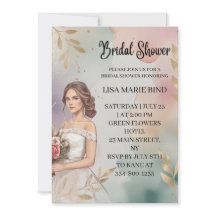 Modern Elegant Bride Wedding Gown Bridal Shower 