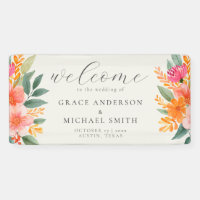 Modern Elegant Bright Floral Wedding Welcome