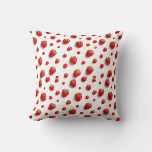 Modern elegant  bright watercolor raspberries  cushion