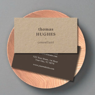 Modern Elegant Brown Kraft Consultant Business Card