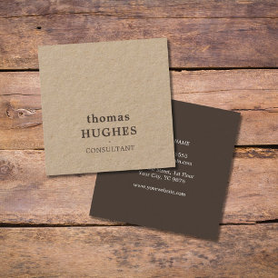 Modern Elegant Brown Kraft Consultant Square Business Card