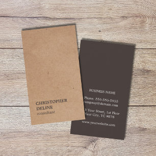 Modern Elegant Brown Kraft Paper Consultant Business Card