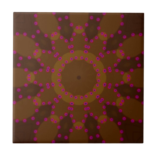 Modern elegant brown-pink rose design ceramic tile (Front)