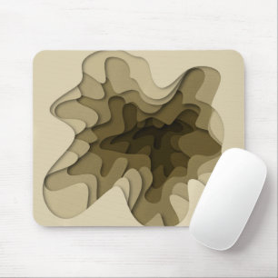 Modern Elegant Brown Waves Mouse Mat