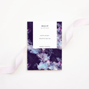 Modern Elegant Brush Strokes Vertical RSVP Card