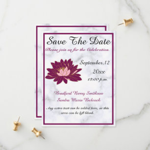 Modern Elegant, Burgundy Pink Marble Save The Date