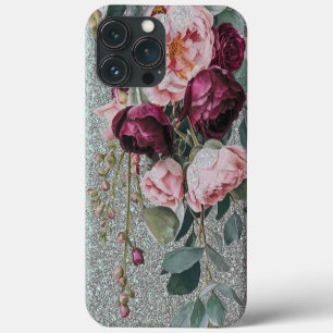 Modern elegant burgundy pink rose Case-Mate iPhone 13 Pro Max Case