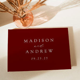 Modern Elegant Burgundy Wedding Guest Book