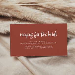 Modern elegant burnt brick Recipe request card