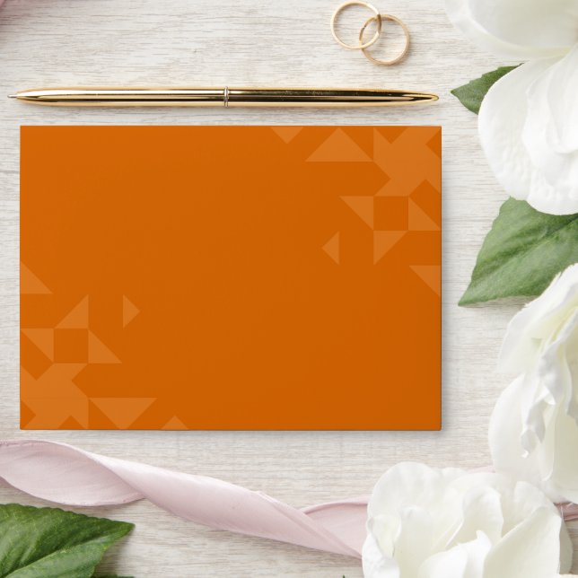 Modern Elegant Burnt Orange Geometric Wedding Envelope (Wedding)