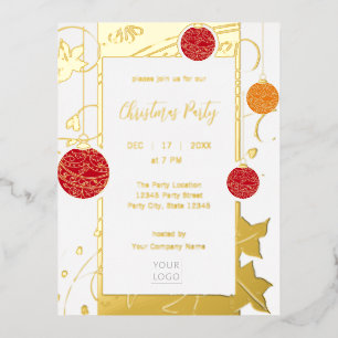 Modern Elegant Business Christmas Foil Invitation Postcard