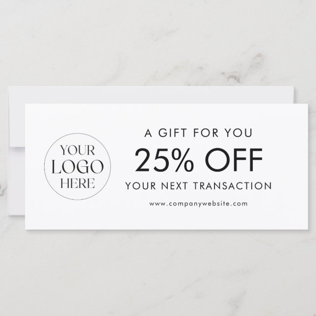 Modern Elegant Business Logo Discount Card (Back)