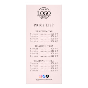 Modern Elegant Business Logo Salon Menu Price List
