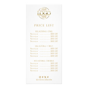 Modern Elegant Business Logo Salon Menu Price List