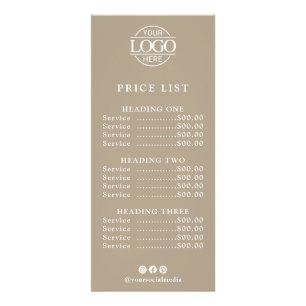 Modern Elegant Business Logo Salon Menu Price List