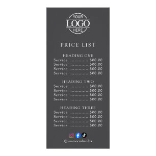 Modern Elegant Business Logo Salon Menu Price List
