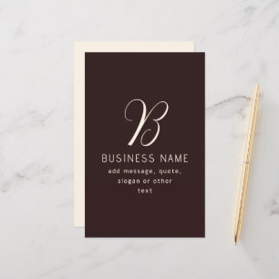 Modern Elegant Business Name Monogram   Dark Brown