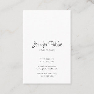 Modern Elegant Calligraphed Script Clean Plain Business Card