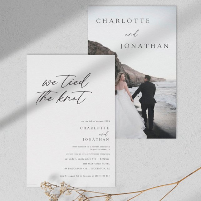 Modern Elegant Calligraphy Elopement Wedding Invitation (Creator Uploaded)