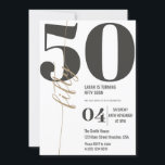 Modern Elegant Calligraphy FIFTY 50th Birthday  Invitation<br><div class="desc">Celebrate turning fabulous 50 with our Black and White Modern Elegant Calligraphy invitations. Showcasing intricate calligraphy and exquisite design, these invitations are the epitome of timeless elegance. Reflect your unique sophistication and unblemished taste as you invite your loved ones to be a part of your memorable milestone. Turning 50 is...</div>