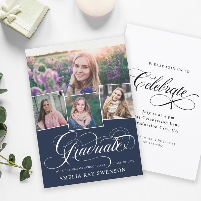 Modern Elegant Calligraphy Graduation Invitation (Creator Uploaded)