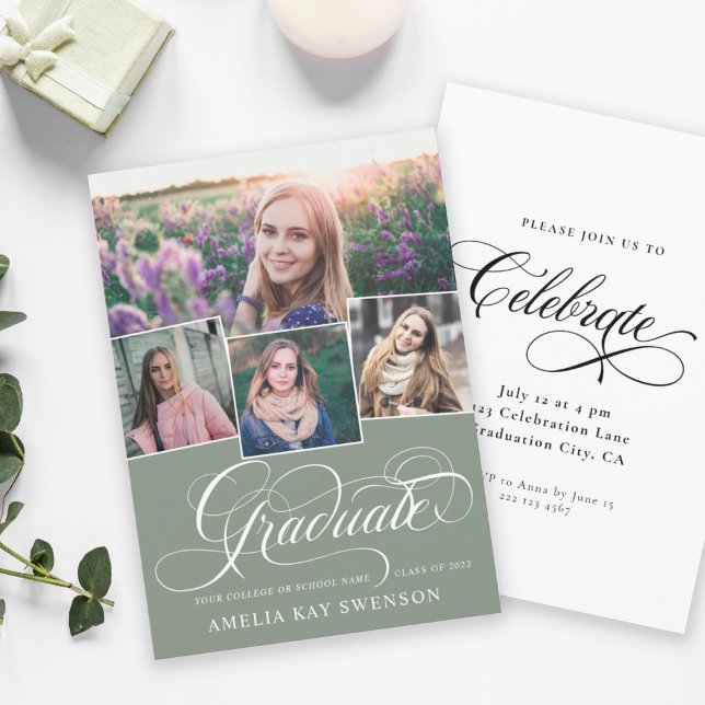 Modern Elegant Calligraphy Graduation Invitation (Creator Uploaded)