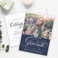 Modern Elegant Calligraphy Graduation Invitation