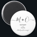 Modern Elegant Calligraphy Monogram Wedding Magnet<br><div class="desc">Personalise this modern and elegant wedding magnet with monogram/duogram joined by decorative swashes. Perfect give away gifts for your guests on your formal wedding.</div>