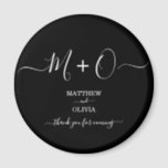 Modern Elegant Calligraphy Monogram Wedding Magnet<br><div class="desc">Personalise this modern and elegant wedding magnet with monogram/duogram joined by decorative swashes. Perfect give away gifts for your guests on your formal wedding.</div>