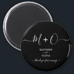 Modern Elegant Calligraphy Monogram Wedding Magnet<br><div class="desc">Personalise this modern and elegant wedding magnet with monogram/duogram joined by decorative swashes. Perfect give away gifts for your guests on your formal wedding.</div>