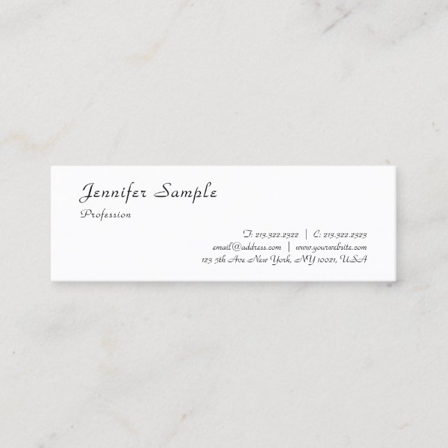 Modern Elegant Calligraphy Name Professional Mini Business Card (Front)
