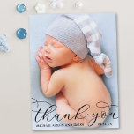 Modern Elegant Calligraphy New Baby Thank You B Postcard<br><div class="desc">Elegant Modern Calligraphy New Baby Photo Thank You Postcard - Black Script</div>