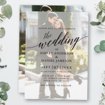 Modern Elegant Calligraphy Photo Overlay Wedding