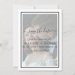 Modern Elegant Calligraphy Photo Overlay Wedding Save The Date