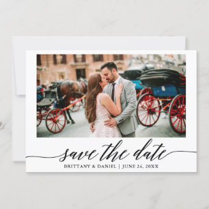 Modern Elegant Calligraphy Photo Save The Date
