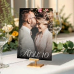 Modern Elegant Calligraphy Photo Wedding  Table Number<br><div class="desc">Modern Elegant Calligraphy Photo Wedding Table Number</div>